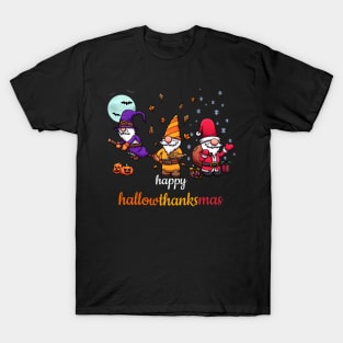 Happy HallowThanksMas Gnomes T-Shirt